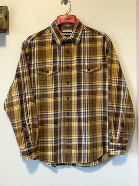 G. H. Bass Flannel - Heavyweight Plaid Fall Colors - Size Large